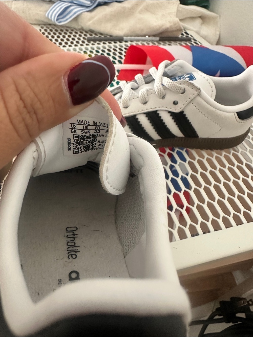 adidas White and Black Samba Sneakers with Brown Suede - Picture 3 of 5